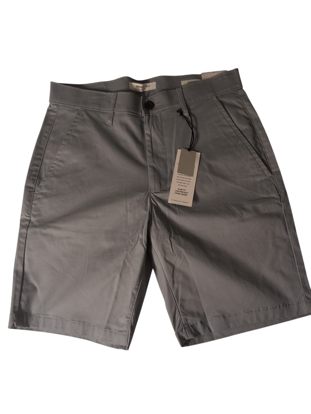 Nwt Kenneth Cole Slim Chino Dress Shorts Lightweight Golf Dark Vapor 30